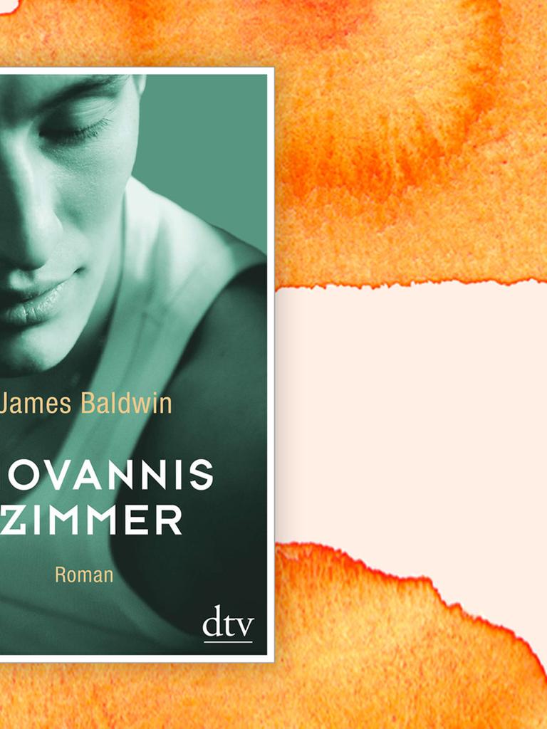 Buchcover "Giovannis Zimmer" von James Baldwin. Ein junger Mann in einem weißen Unterhemd guckt nach unten.