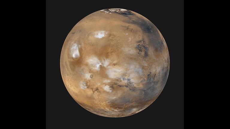 Die Tharsis-Region im sichtbaren Licht einer Mars-Fotografie