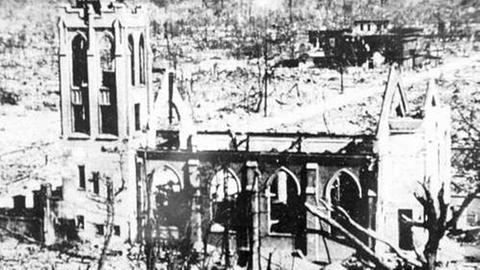 Hiroshima nach der Zersörung durch die Atombombe, 6.8.1945.