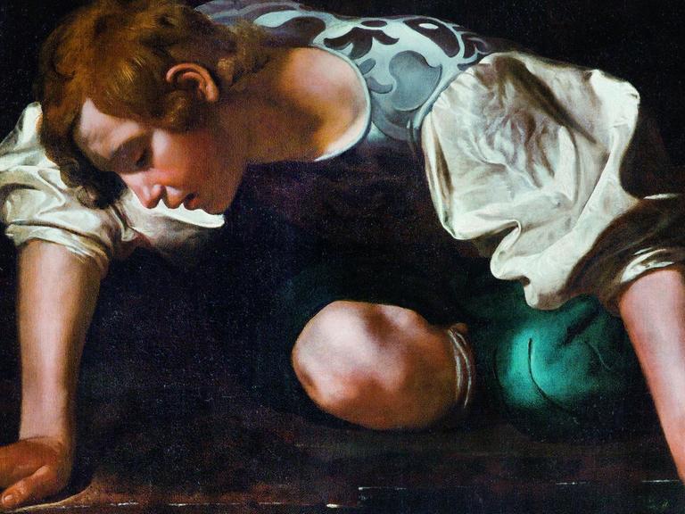 Das Gemälde "Narziss" des römischen Malers Caravaggio (1571 - 1610)