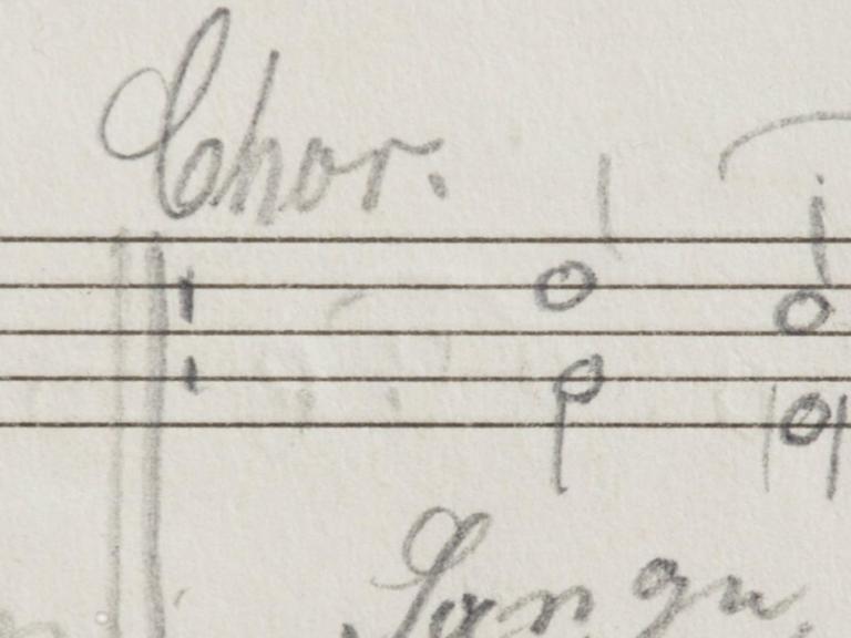 Ein Notenblatt mit der Überschrift Chor
