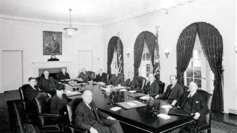 Das Kabinett Roosevelt im Jahr 1937, dritter von rechts: Henry Morgenthau