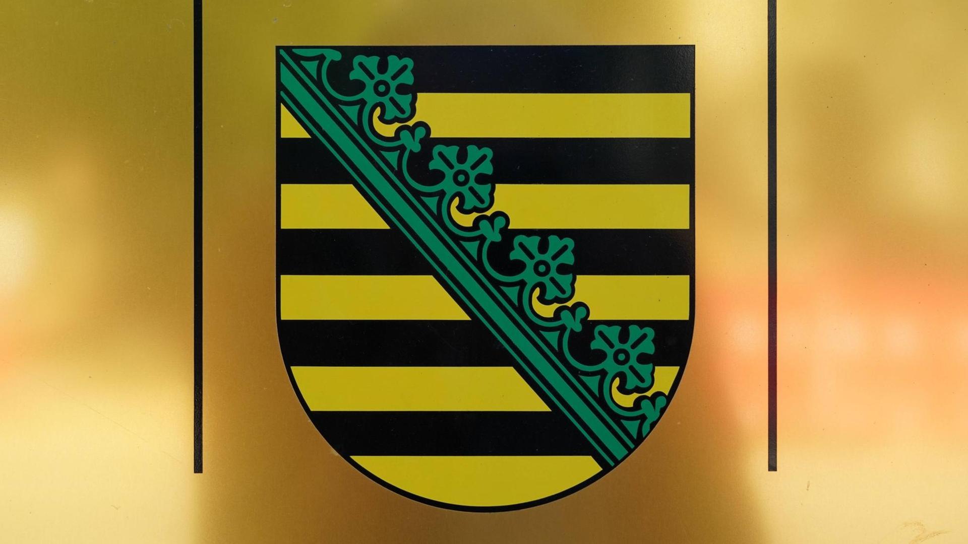 Das Wappen des Freitstataates Sachsen