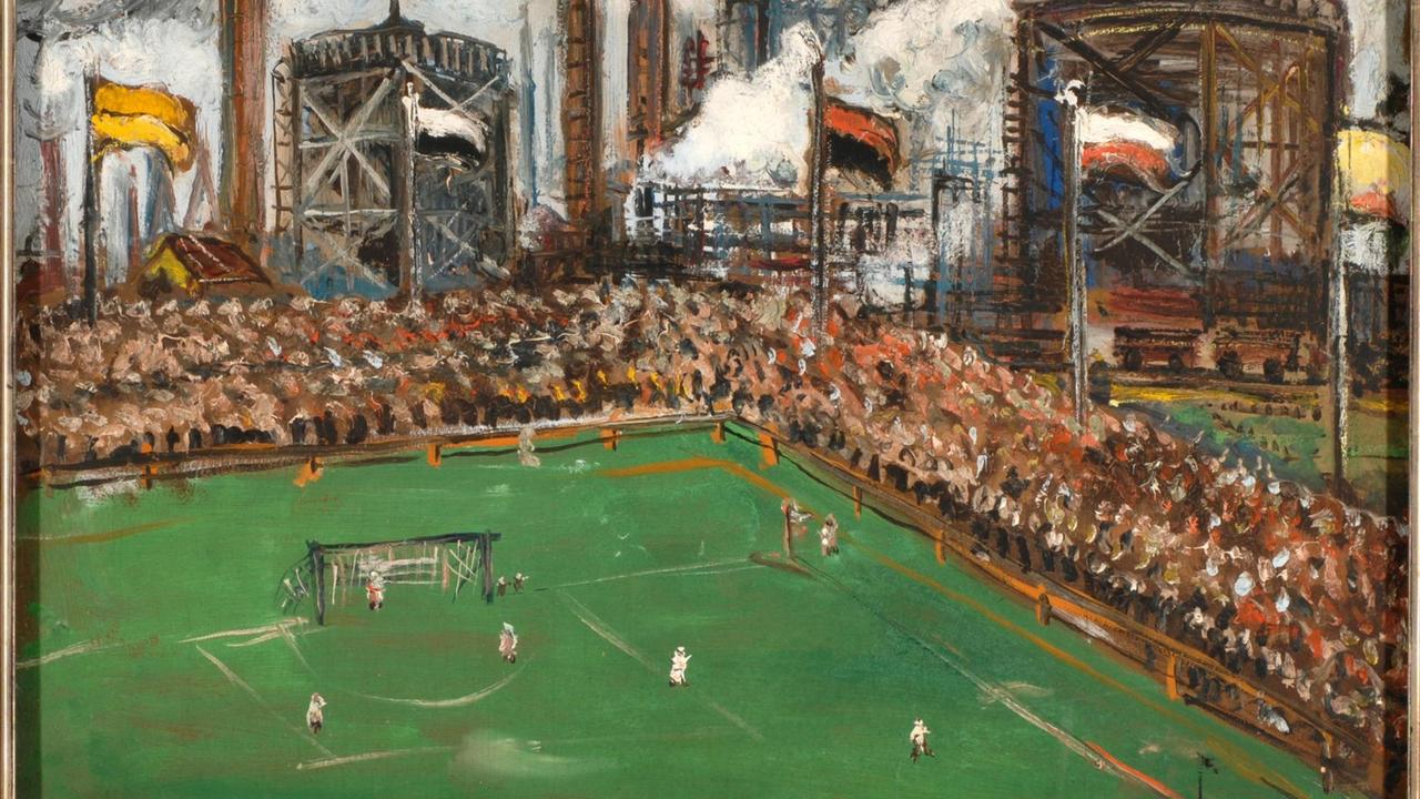 Gemälde eines Fußballplatzes von Friedrich Einhoff