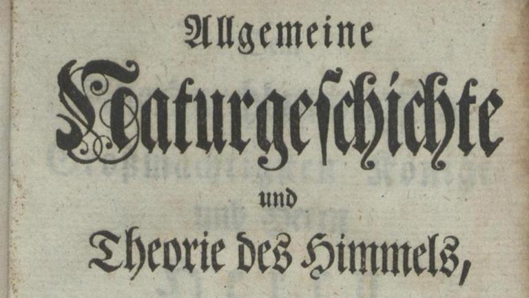 Titelblatt des berühmten kosmologischen Werks von Immanuel Kant