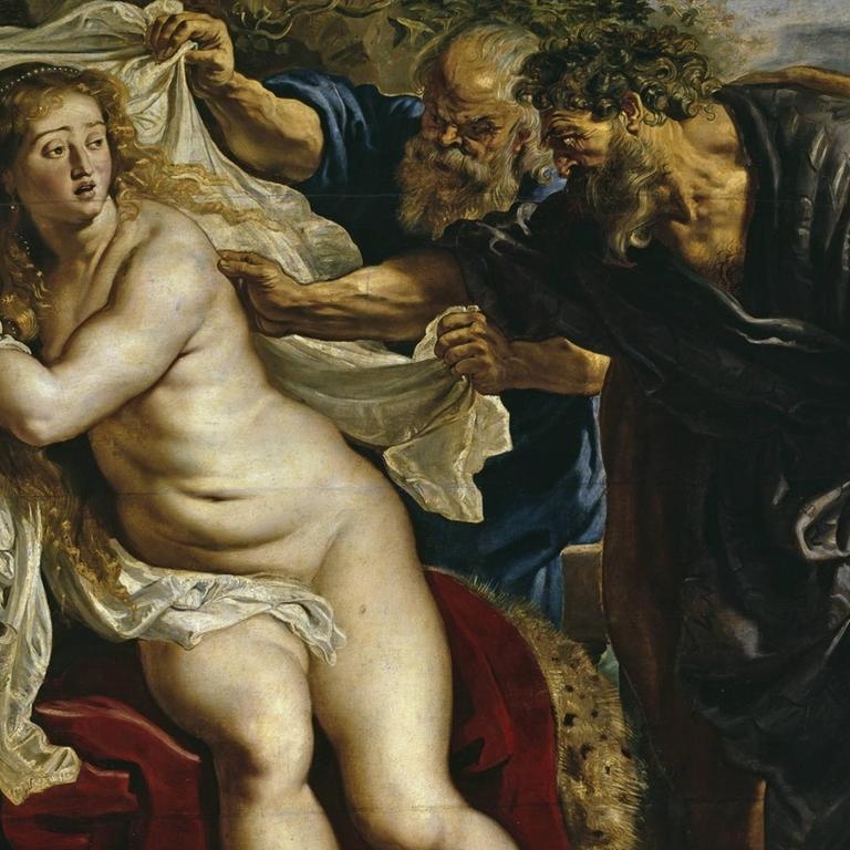Susanna und die beiden Alten, um 1610/11 von Peter Paul Rubens (1577-1640) und Frans Snyders (1579-1657). Öl auf Holz, 175 × 200 cm. Madrid, Academia de San Fernando