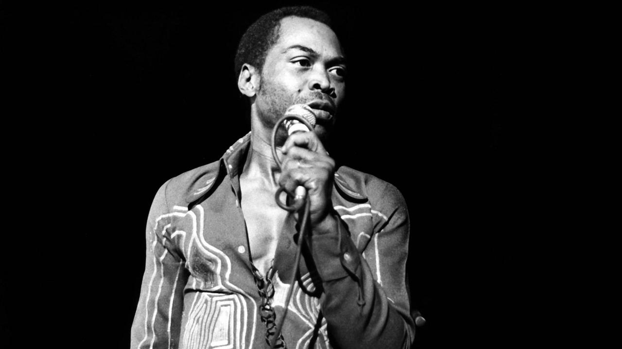 Fela Kuti während eines Konzertes im Jahr 1984.
