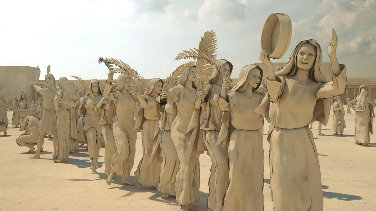 Standbild aus der Installation "Augmented Temple" in der Ausstellung "Welcome to Jerusalem" im Jüdischen Museum in Berlin