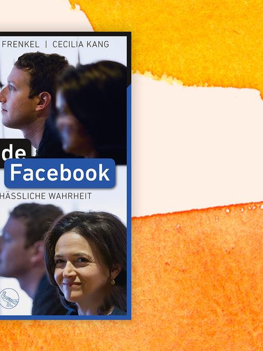 Auf dem Umschlag des Buchs "Inside Facebook" von Sheera Frenkel und Cecilia Kang sind der Firmengründer und Vorstandsvorsitzende von Facebook Mark Zuckerberg und die Co-Geschäftsführerin des Unternehmens Sheryl Sandberg zu sehen.