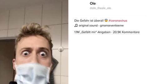 Ein Screenshot von einem Tik Tok #coronavirus Video.