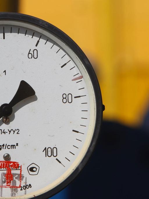 Nix drin: Ein Druckventil an einer Gasleitung der ukrainischen Speicherstation Bilche-Volytsko-Uherske steht auf null.