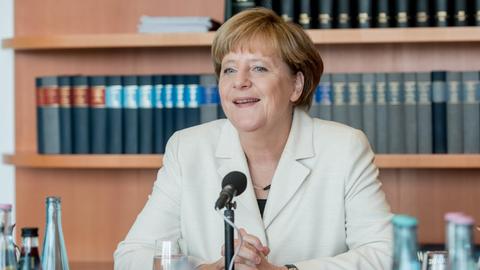 Bundeskanzlerin Angela Merkel am 3. Oktober 2015 im Kanzleramt beim Interview der Woche.