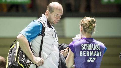 Der frühere Badminton-Chefbundestrainer Holger Hasse mit Karin Schnaase.