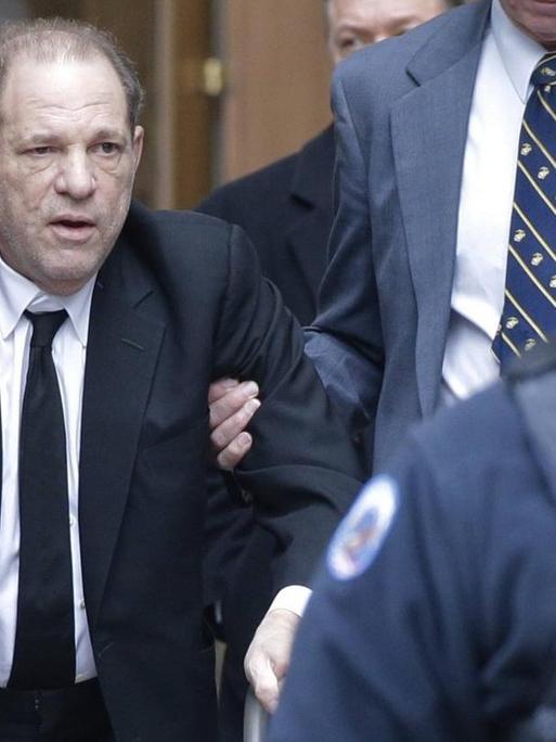 American film producer Harvey Weinstein exits Manhattan Court for the start of his sexual misconduct trial on Monday, January 6, 2020 in New York City. Harvey Weinstein is scheduled to stand trial on rape charges. The criminal trial is expected to begin with jury selection on Tuesday.