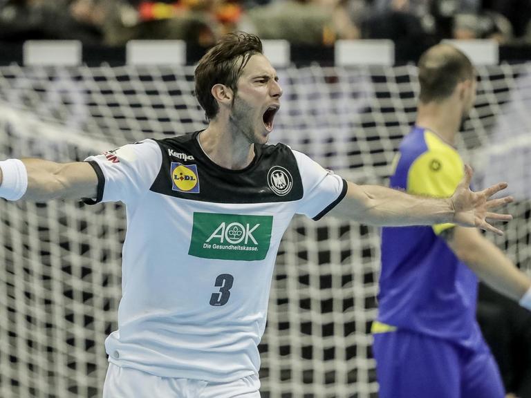 Handball-WM 2019: Uwe Gensheimer jubelt nach dem Tor.