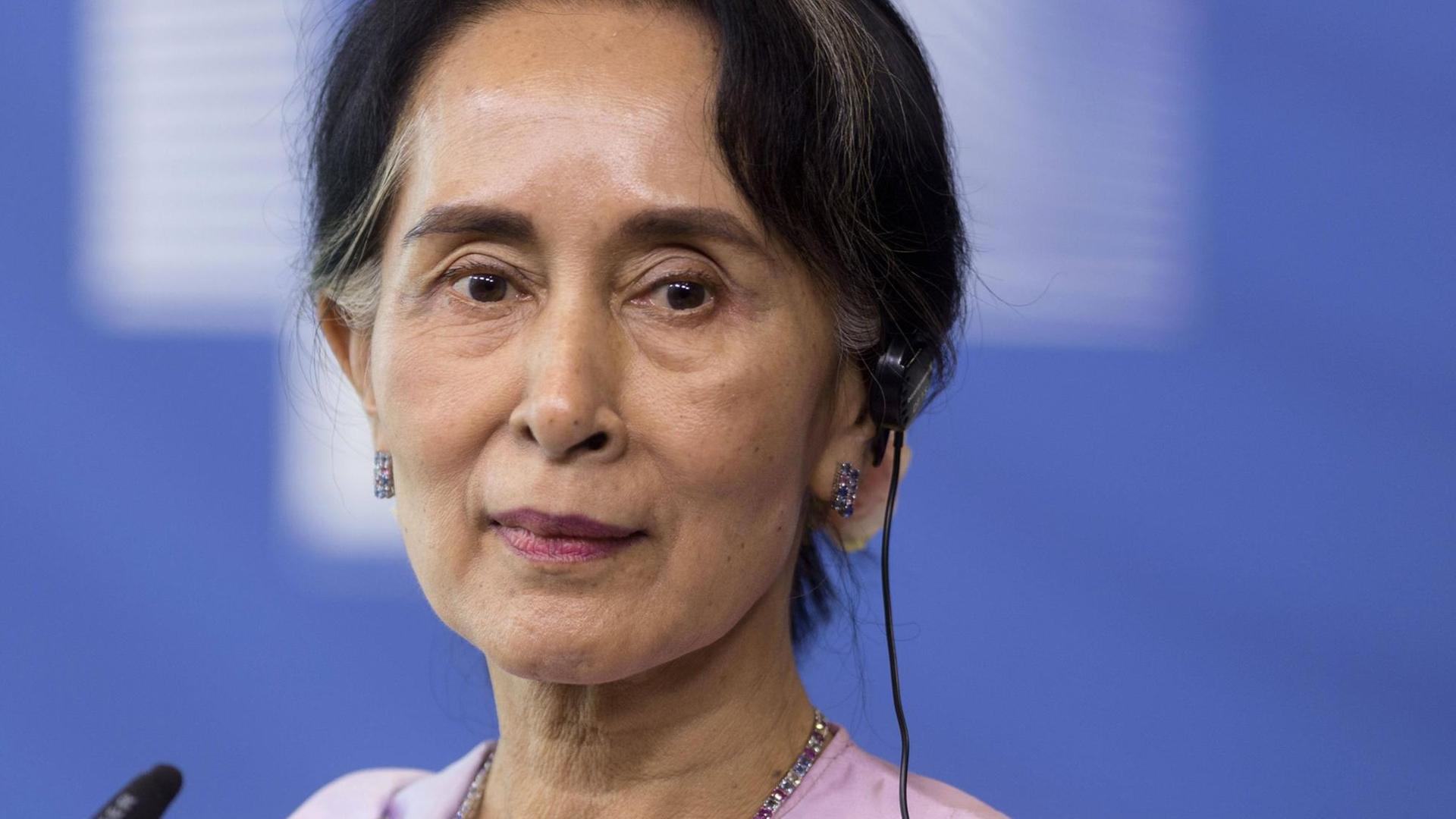 Eine Nahaufnahme von Aung San Suu Kyi