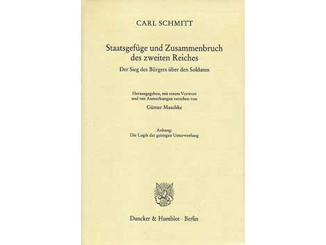 Buchcover: "Staatsgefüge und Zusammenbruch des zweiten Reiches" von Carl Schmitt