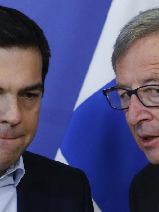 Der griechische Ministerpräsident Alexis Tsipras (l.) zu Gast beim Präsidenten der Europäischen Kommission, Jean-Claude Juncker.