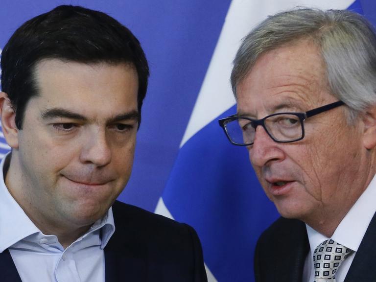 Der griechische Ministerpräsident Alexis Tsipras (l.) zu Gast beim Präsidenten der Europäischen Kommission, Jean-Claude Juncker.