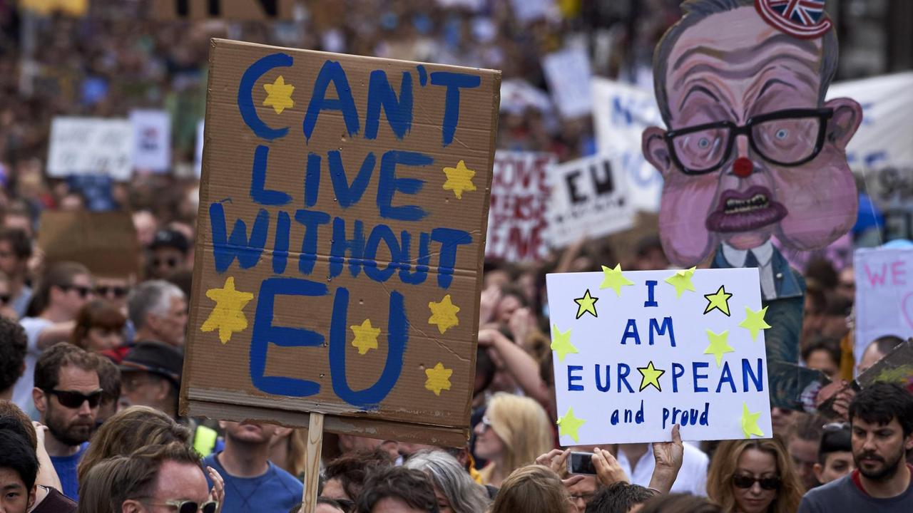 Proteste in London gegen die Entscheidung der Briten, nach dem Brexit-Referendum aus der Europäischen Union auszutreten.