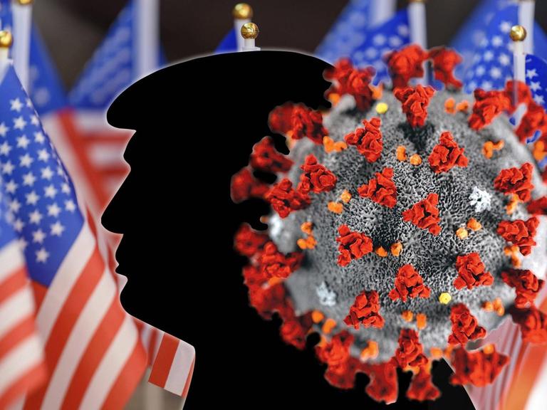 US-Präsident Donald Trump ist positiv auf das Coronavirus getestet worden. Auch seine Frau Melania habe sich angesteckt. Eine enge Beraterin hatte sich zuvor mit dem Virus infiziert. Symbolbild, Themenbild, Montage