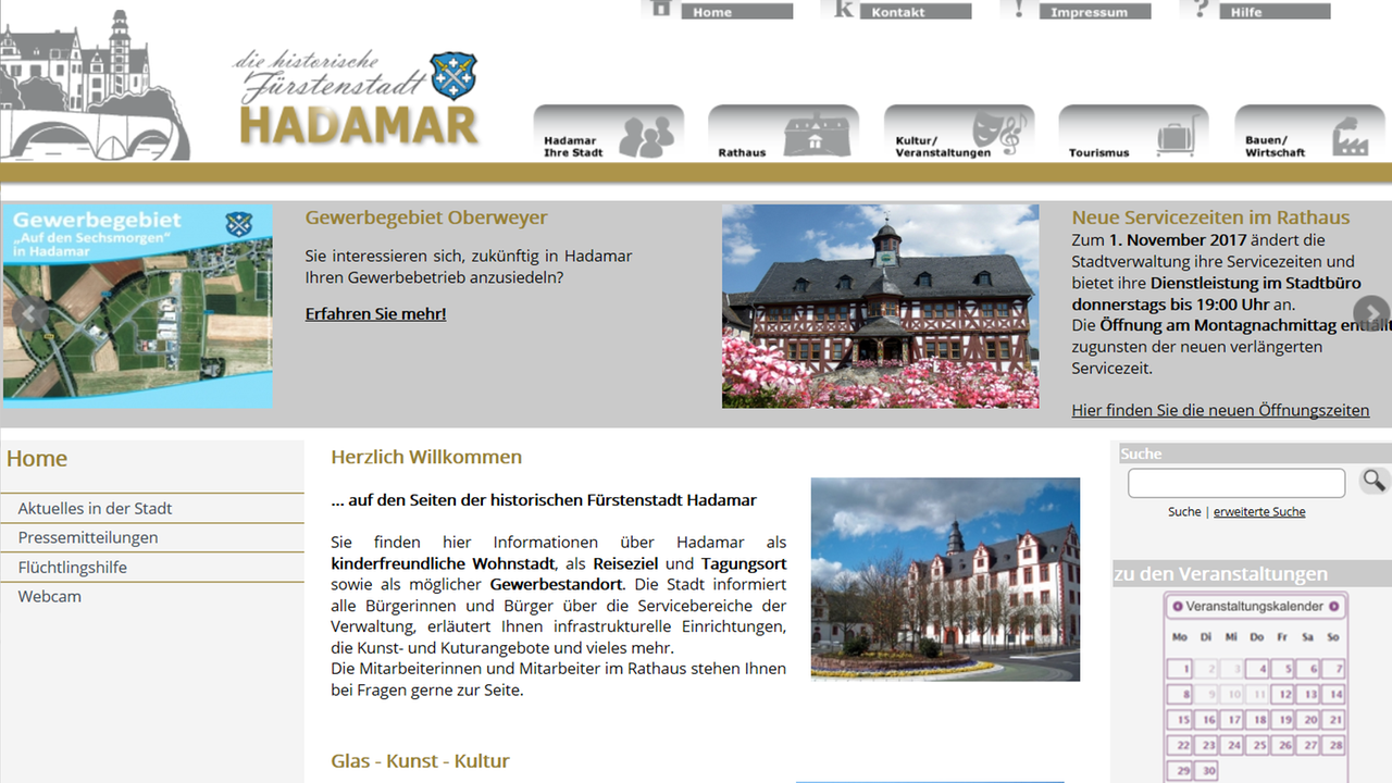 auf ihrer website präsentiert sich Hadamar als historische Fürstenstadt  