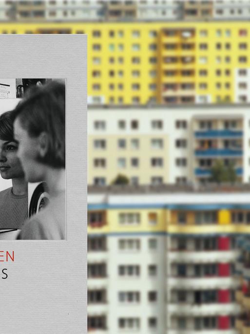 Cover des Bildbands "Robert Melis: Die Ostdeutschen", im Hintergrund Plattenbauten in Ost-Berlin