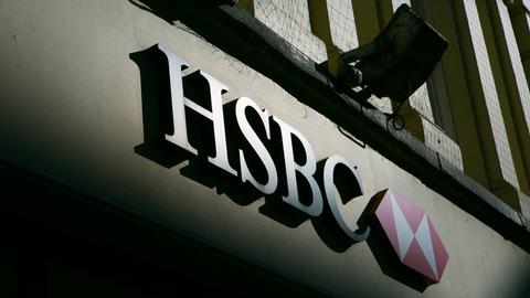 Das Logo der britischen Großbank HSBC.