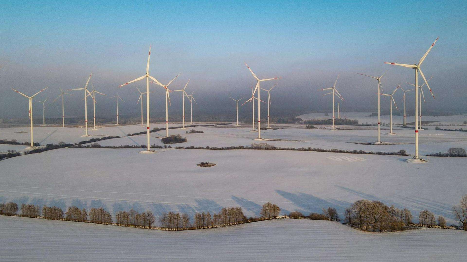 Der Windenergiepark Odervorland im Landkreis Oder-Spree