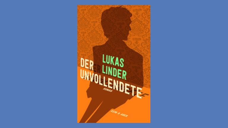 Lukas Linder: "Der Unvollendete"
Zu sehen ist das Buchcover: Der gezeichnete Schatten eines jungen Mannes, der an eine Wand geworfen wird.