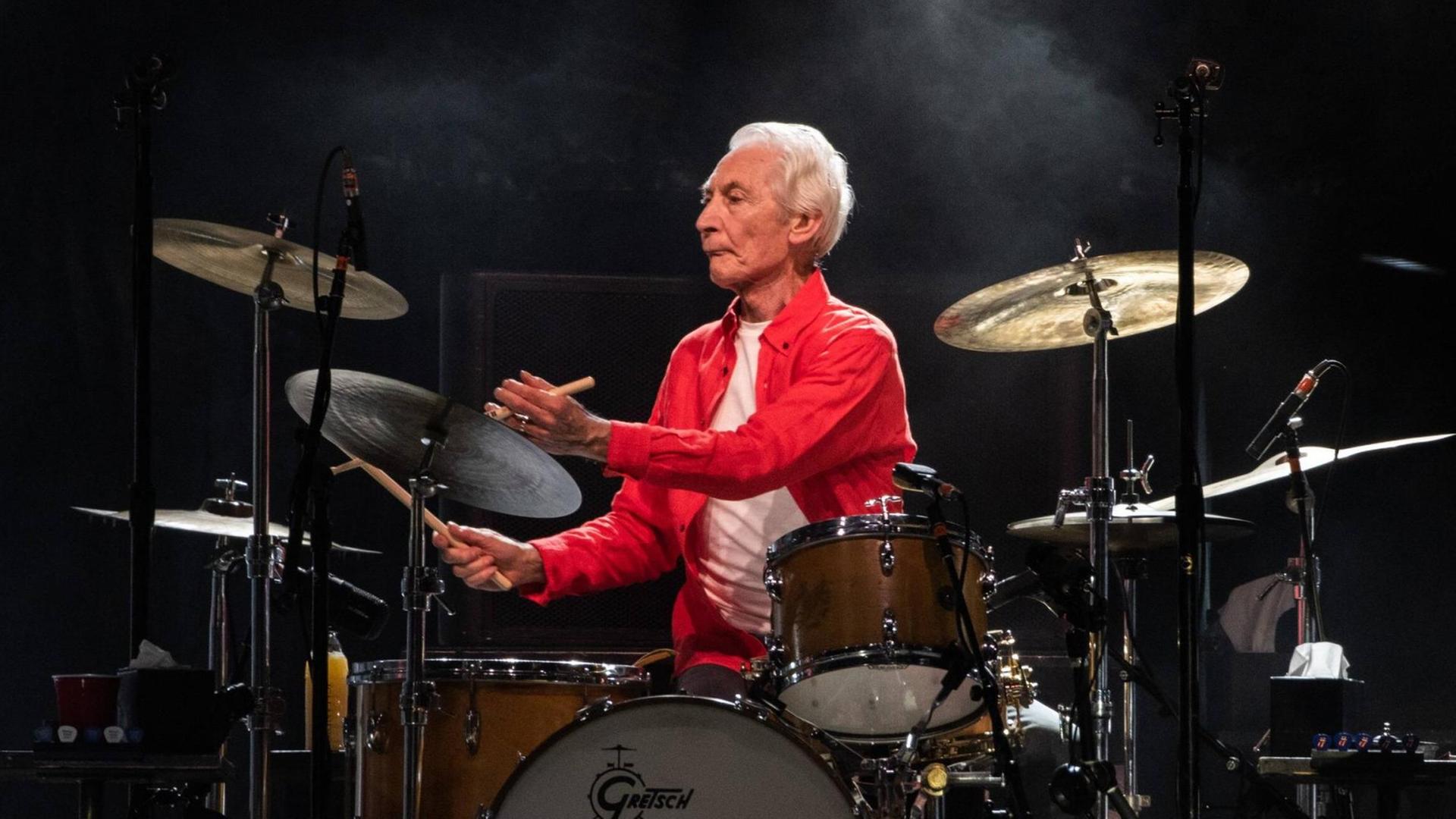 Charlie Watts, Schlagzeuger von den Rolling Stones, bei einem Konzert am 18. August 2019 im Levis Stadium in Santa Clara, Kalifornien.