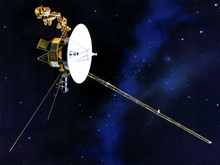 Die Raumsonde Voyager 2 im All (Trickdarstellung) Die Raumsonde Voyager 2 im All (Trickdarstellung)