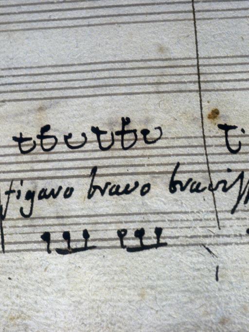 Eine handgeschriebene Partitur von Rossinis Oper "Der Barbier von Sevilla"