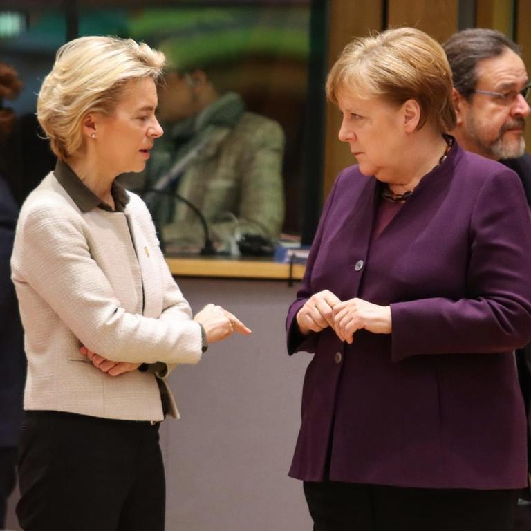 Die Präsidentin der EU-Kommission, Ursula von der Leyen, und Bundeskanzlerin Angela Merkel.  