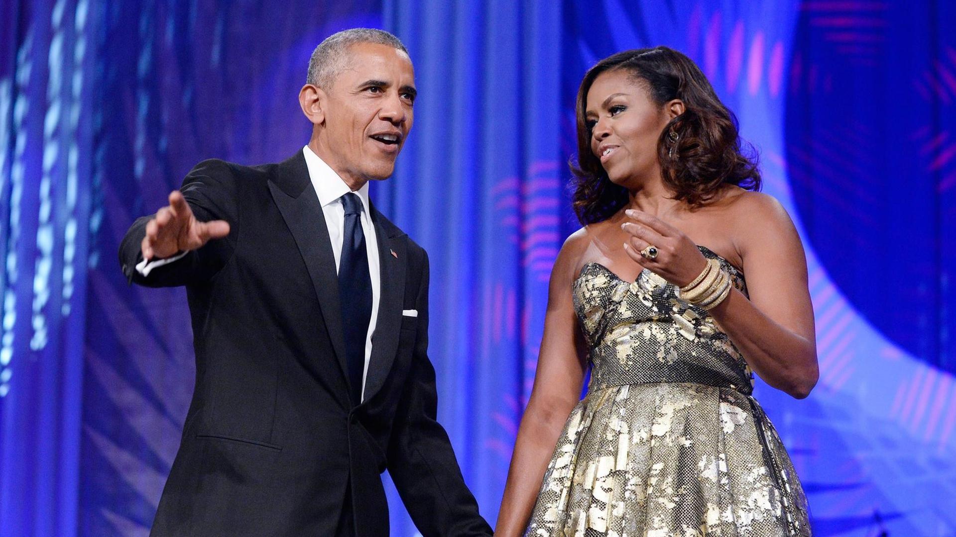 Das Bild zeigt den ehemaligen US-Präsidenten Barack Obama und seine Frau Michelle am 17.09.2016 bei einer Veranstaltung in Washington, DC, USA.