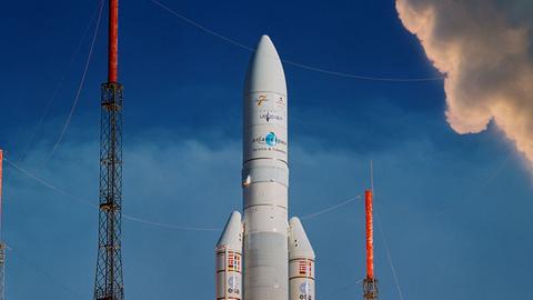 Start einer Ariane-5-Rakete in Kourou