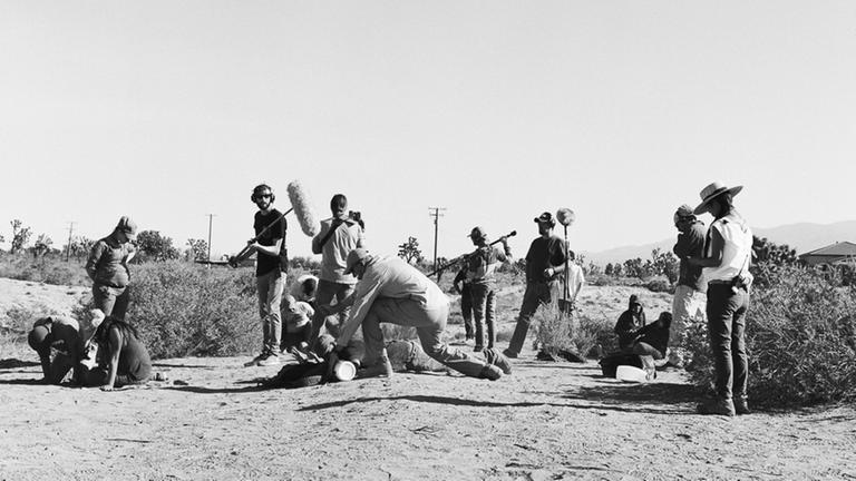Produktion einer Szene in der Wüste