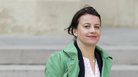 Cecile Duflot beim Verlassen des Elysee Palastes.