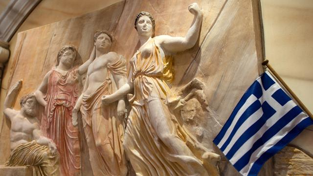 Griechische Statuen im Parlament in Athen