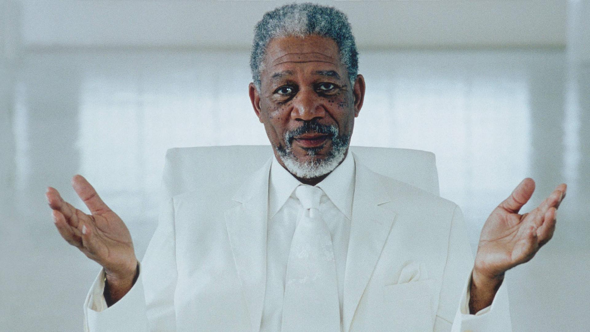 Schauspieler Morgan Freeman in seiner Rolle als Gott in dem Film "Bruce Allmächtig".