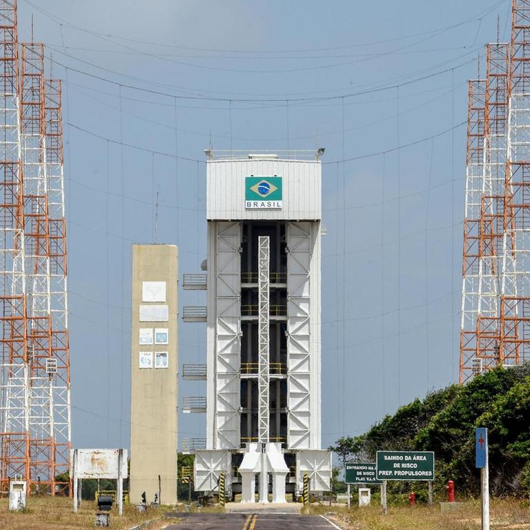 Die Startrampe des Weltraumbahnhofs Alcantara