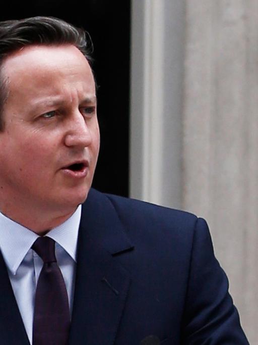 David Cameron bei seiner Rede an der No. 10 Downing Street