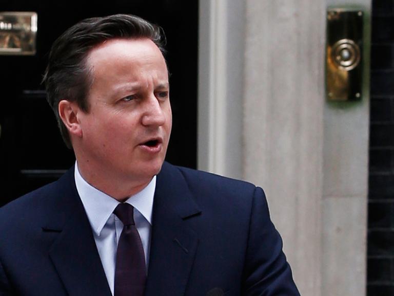 David Cameron bei seiner Rede an der No. 10 Downing Street