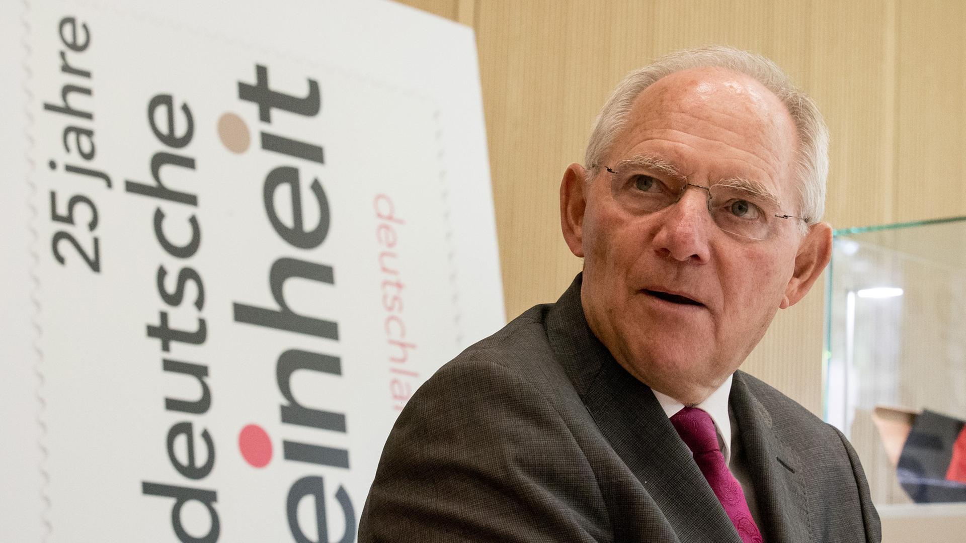Bundesfinanzminister Wolfgang Schäuble (CDU) in der hessischen Landesvertretung in Berlin