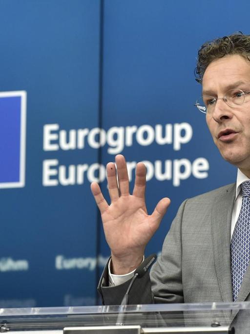 Der niederländische Finanzminister und Chef der Euro-Gruppe, Jeroen Dijsselbloem, nach dem Krisen-Treffen in Brüssel.