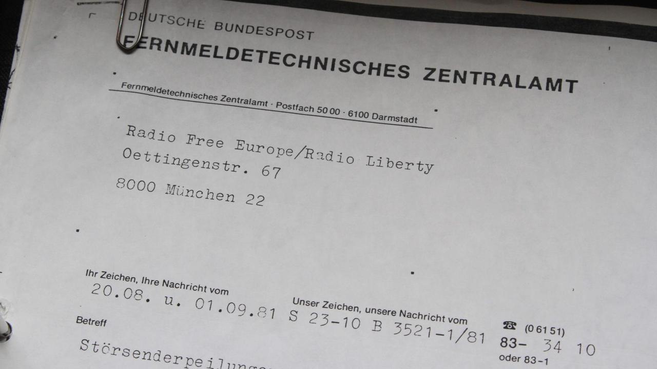 Abfotografierter historischer Brief zur Störsenderpeilung durch die Deutsche Bundespost.