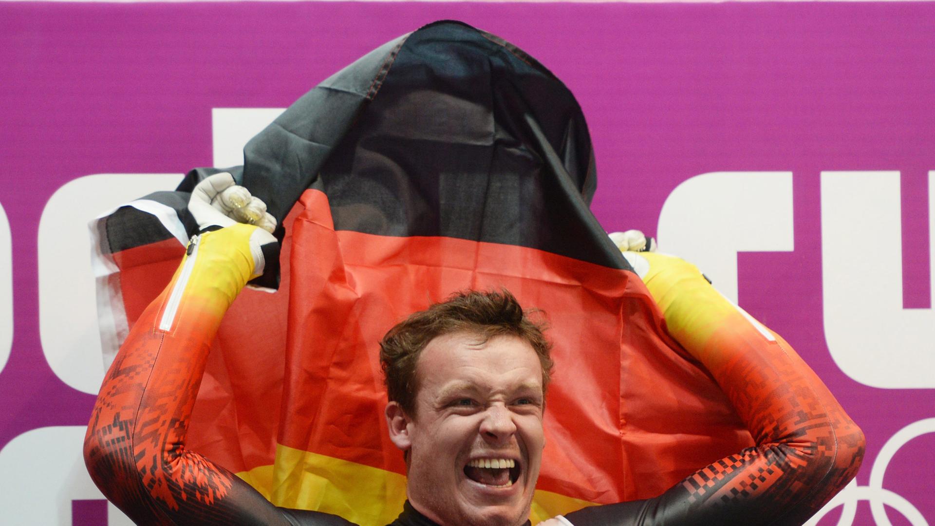 Felix Loch bei seinem Rodel-Olympia-Sieg in Sotschi