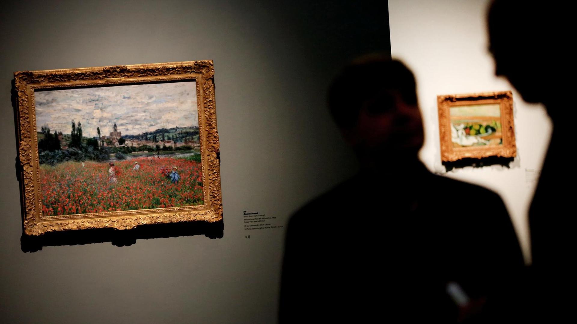 Das Bild "Mohnblumenfeld bei Vetheuil" von Claude Monet aus der Sammlung Emil Bührle.