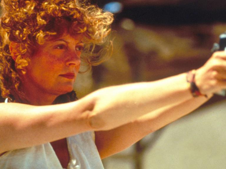 Susan Sarandon in der Rolle als Louise Elizabeth Sawyer in dem Kultfilm "Thelma & Louise".