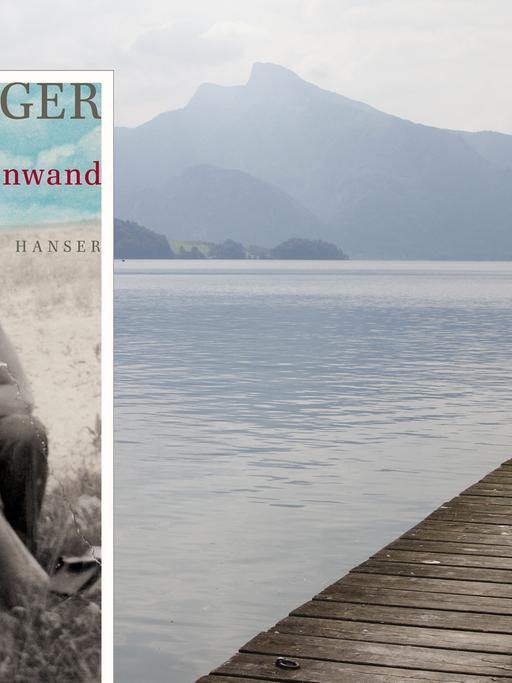 Cover von Arno Geigers Roman "Unter der Drachenwand". Im Hintergrund ist der Mondsee in Österreich zu sehen.